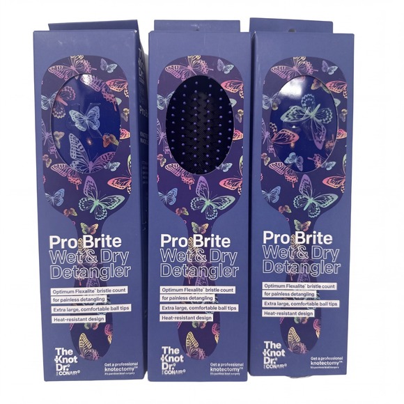 Conair Other - 3 Pack The Knot Dr. By Conair. Pro Brite Wet & Dry Detangler Brushes